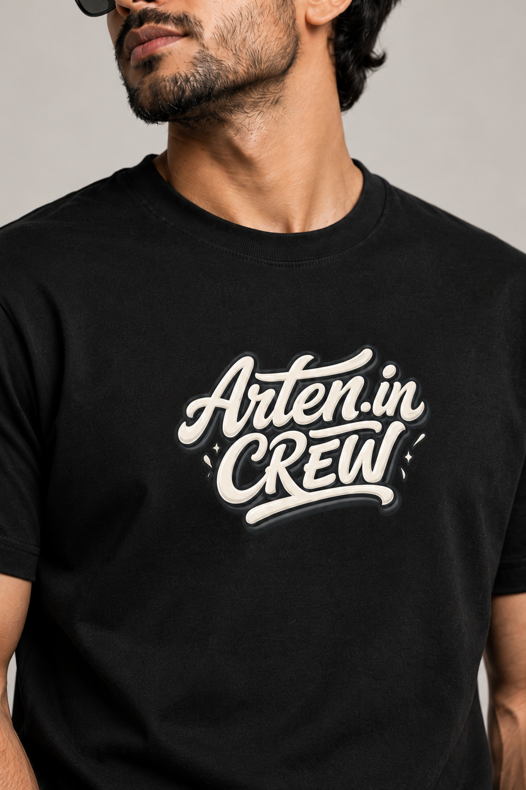 Arten Crew 180 GSM Regular Fit Black T-Shirt