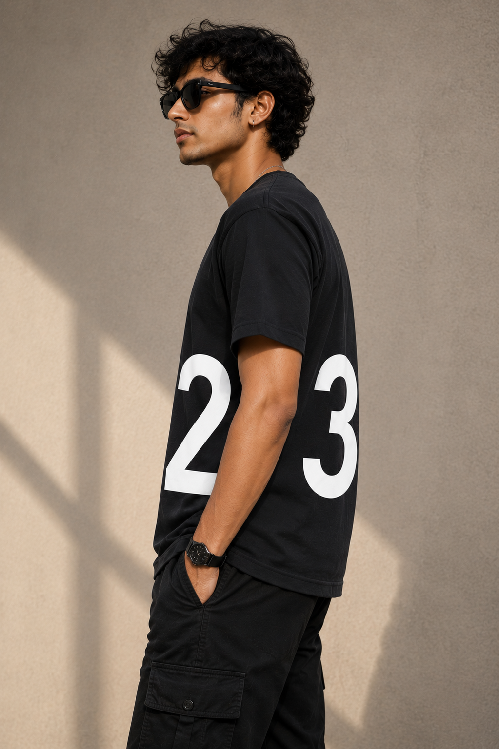 Number 23 Half Sleeve Round Neck T-Shirt