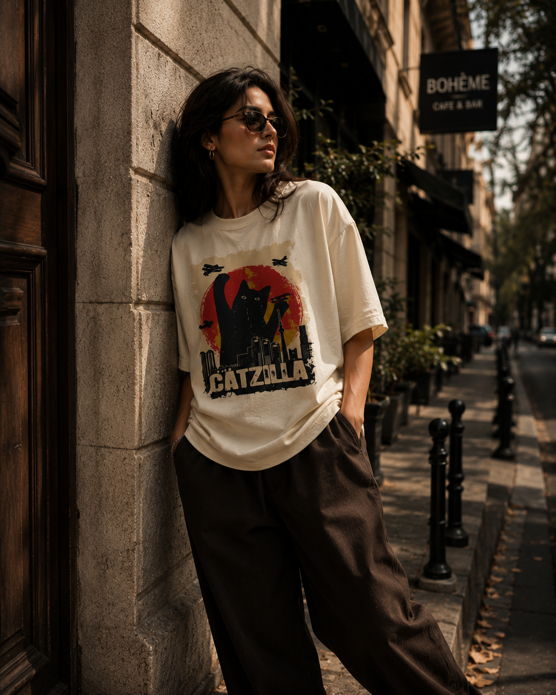 Catzilla Oversized Unisex T-Shirt