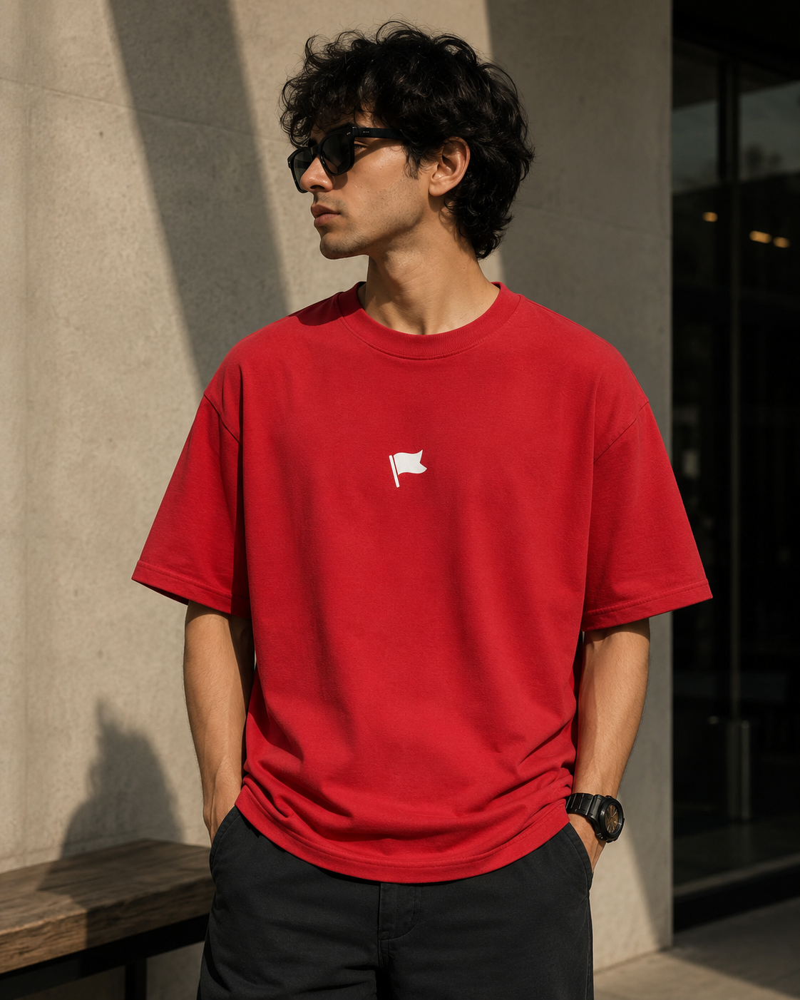 Walking Red Flag Premium Oversized Unisex T-shirt