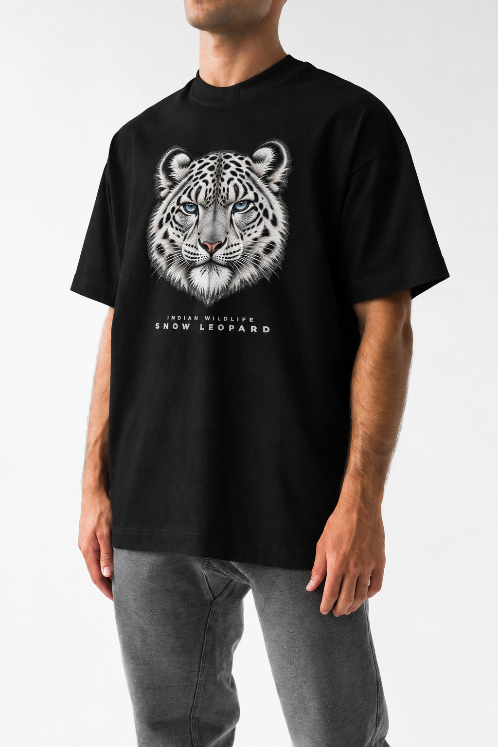 Indian Snow Leopard Oversized Unisex T-Shirt
