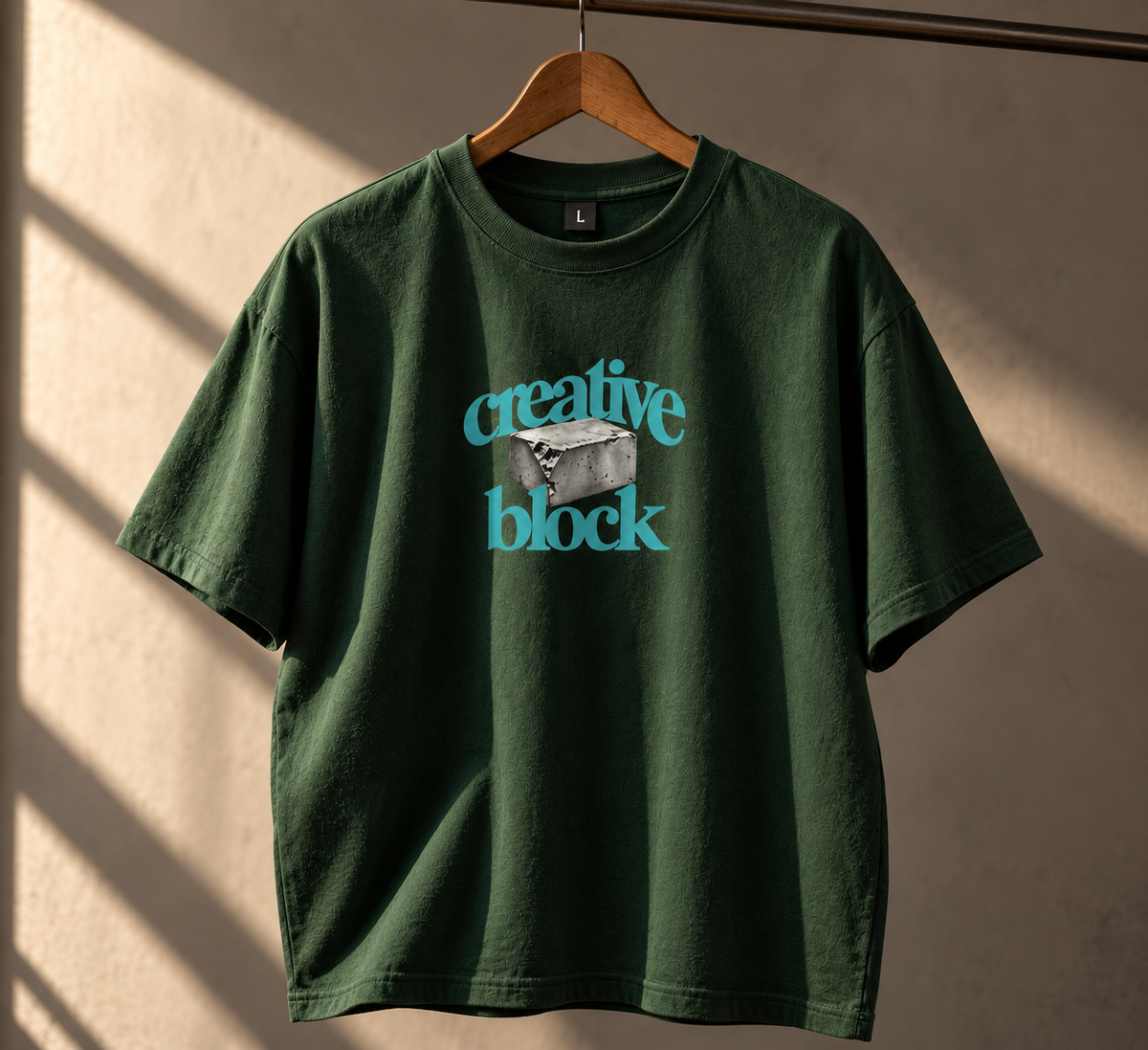 Creative Block Unisex Oversized Dark Green T-Shirt