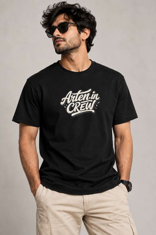 Arten Crew 180 GSM Regular Fit Black T-Shirt