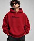 More Extraordinary 350 GSM Oversized Hoodie - Dark Red