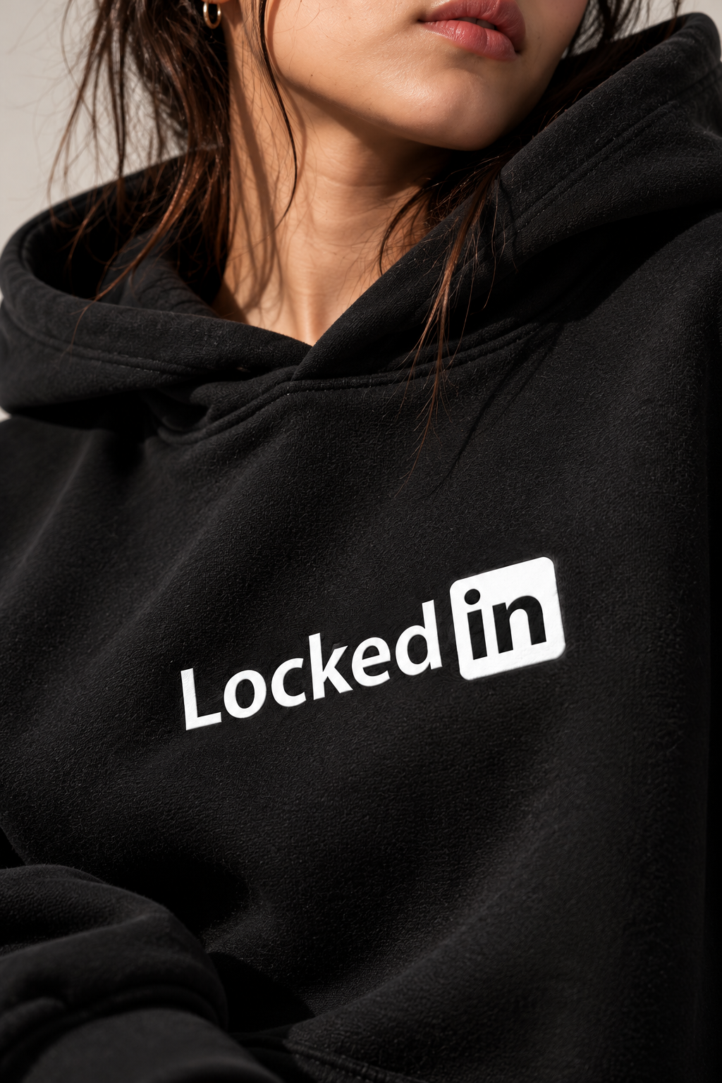 LockedIn 350 GSM Black Oversized Hoodie