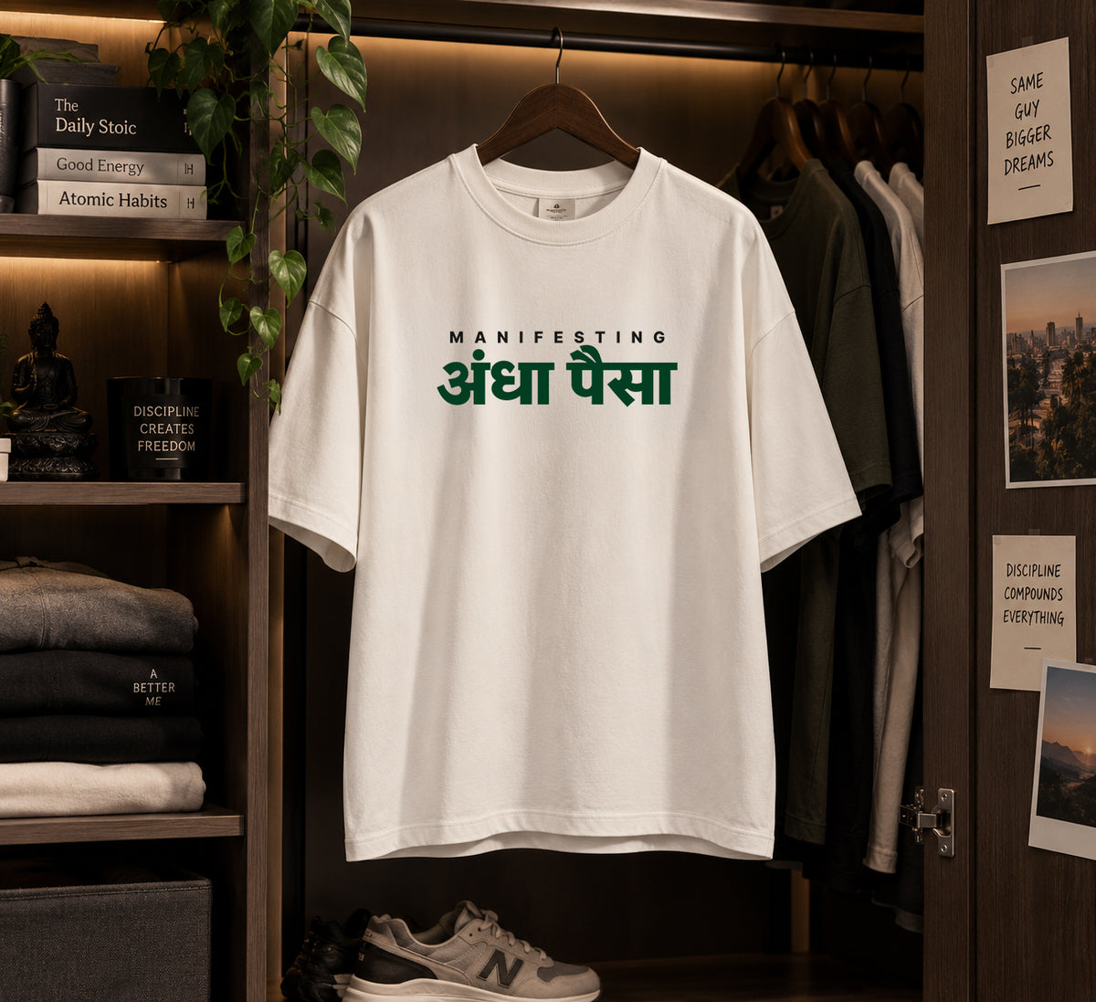 Andha Paisa Unisex Oversized White T-Shirt