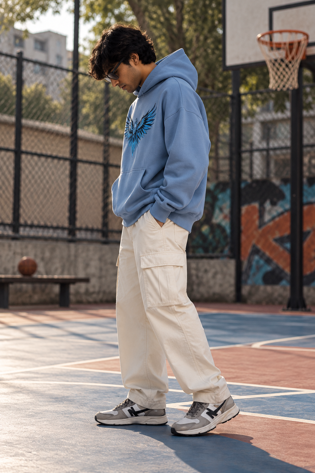 Blue Phoenix 350 GSM Oversized Hoodie - Jordy Blue