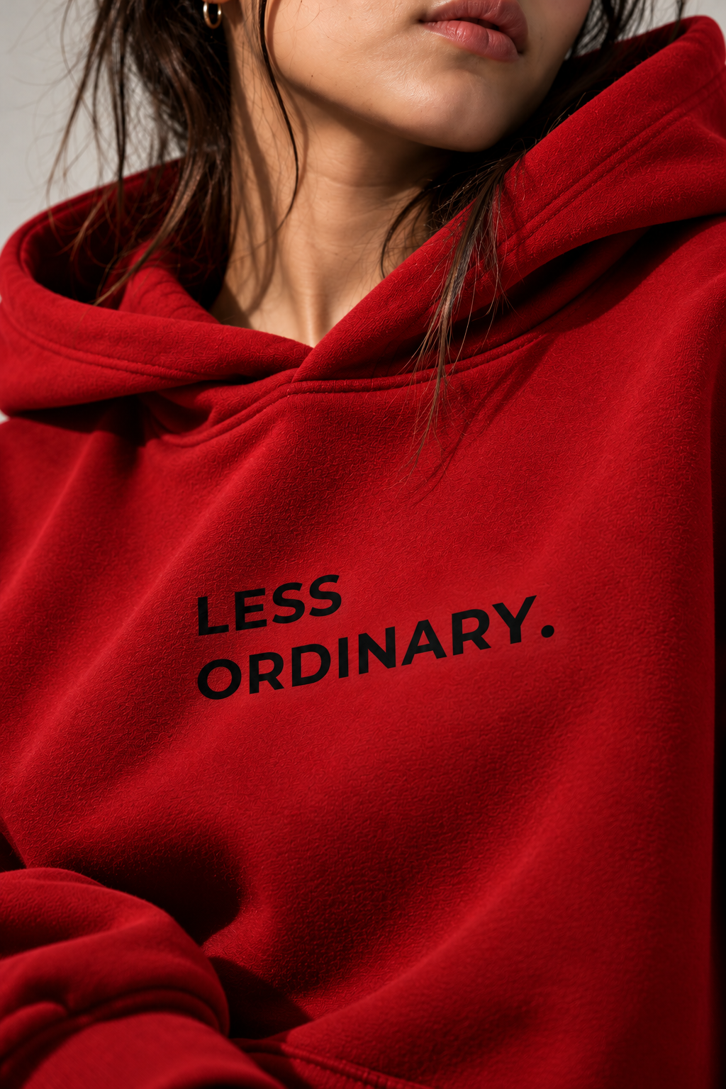 More Extraordinary 350 GSM Oversized Hoodie - Dark Red