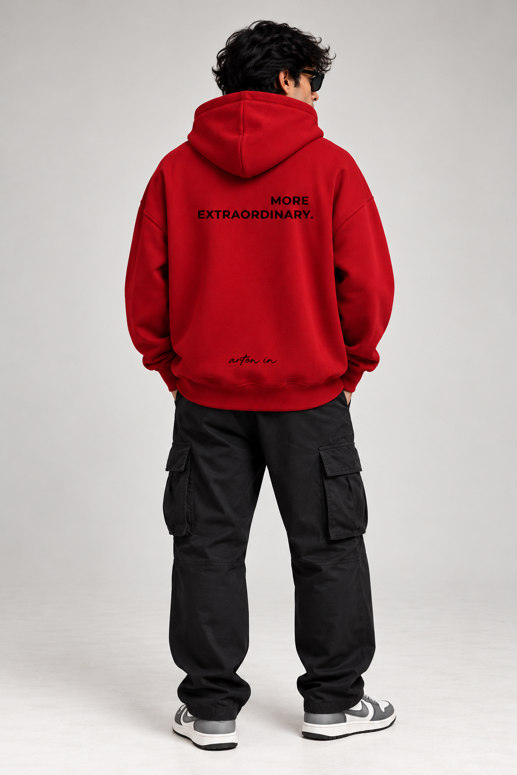 More Extraordinary 350 GSM Oversized Hoodie - Dark Red