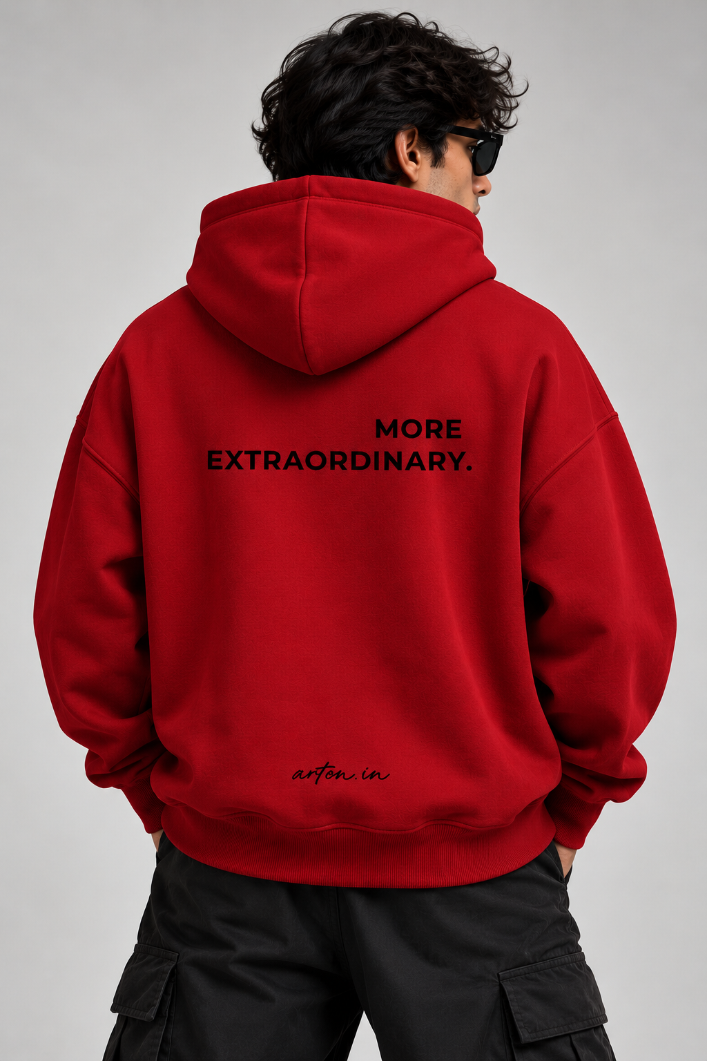 More Extraordinary 350 GSM Oversized Hoodie - Dark Red