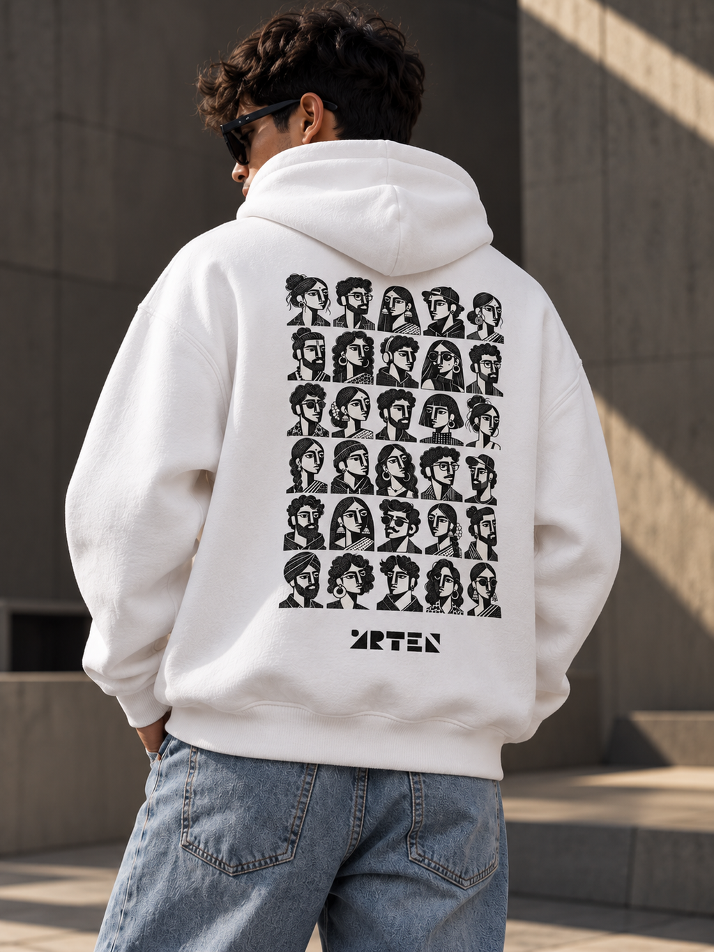 Faces 350 GSM Oversized Hoodie - White